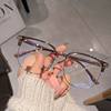 New large size 15.8cm myopia frame frame men's large face half frame flat lens can be equipped with myopia lens women
