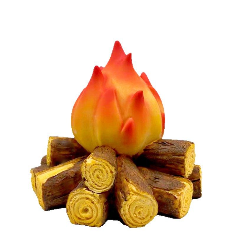 Resin Night Light Artificial Charcoal Flame Lamp Atmosphere Lamp Led Lamp Battery Ornament Christmas Gift Scene Props