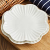 Ceramic Tableware Lily Plate Hotel Supplies Bowl Dish Plate Nordic Style Lace Dish Creative White Porcelain Dish Shanxi