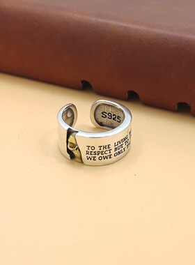 字母骷髅头开口戒指手饰戒指时尚