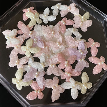 Four Seasons Hong Kidsren's Shoe Accessories Butterfly Double-Layer Stereo Flower DIY Shoe Flower Hat Kidsren's Clothing Accessories Lace