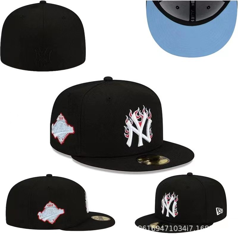 2024 new baseball cap NY fully enclosed plus size outdoor sunshade embroidered cap non-adjustable letter hat