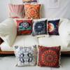 New European and American style round tassel edge decoration cotton and linen printed pillow case home decoration sofa cushion cover