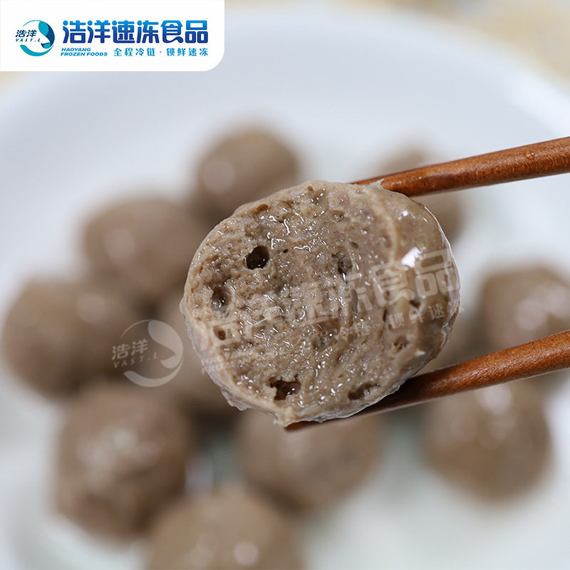 Haoyang quick-frozen beef balls 500g packaging TikTok live streaming hot-selling beef tendon balls spicy hot food balls