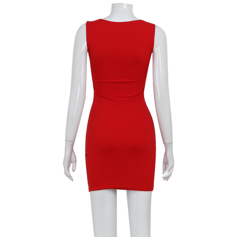 Sexy Womens Dress V Neck Sleeveless High Waist Lace Trim Bodycon Style for Parties and Events Wholesale Available