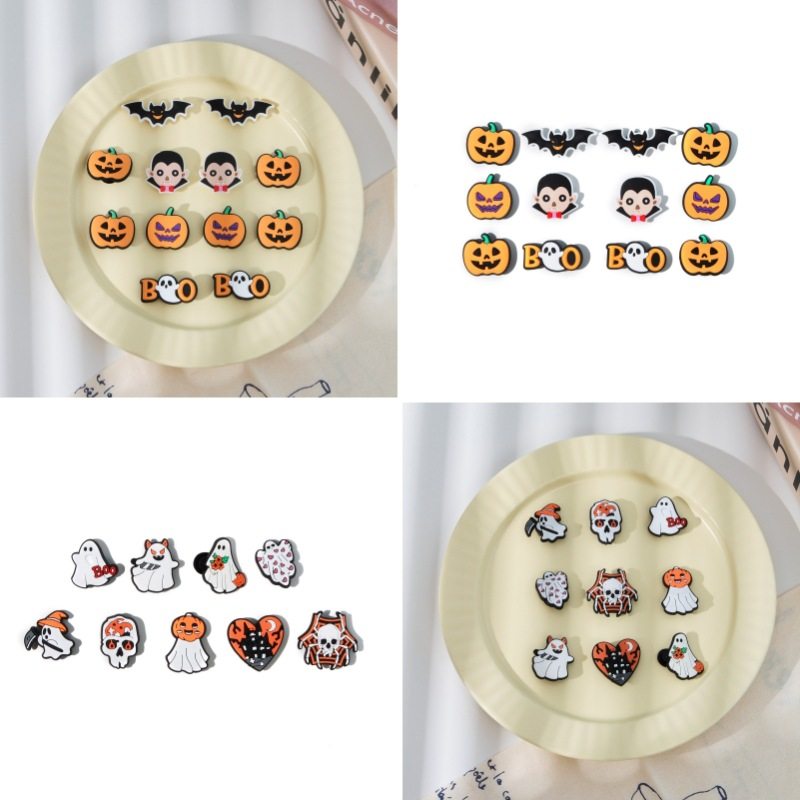 Croc Shoes Flower Detachable Halloween Accessories Cartoon Accessories Christmas Shoe Buckles Pvc Wholesale Cute Cross-Border