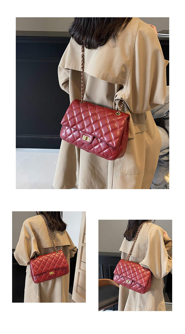 Lingge Chain European and American Retro Fashion Commuter Small Square Bag 11 undefined