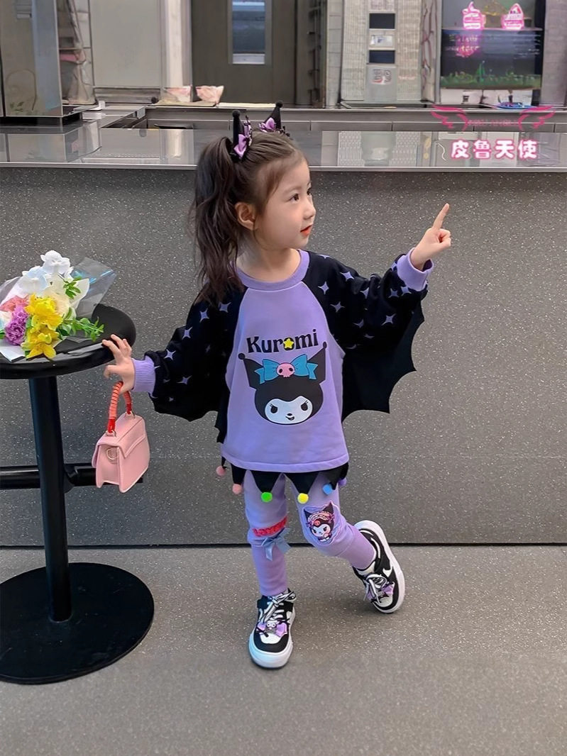 สาวKuromiชุด2025ใหม่สาวน้อยอินเทอร์เน็ตCelebrity Streetเสื้อกันหนาวSuperน่ารักเด็กฤดูใบไม้ร่วงชุด2ชิ้น