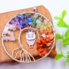 Amazon Natural Crystal Gravel Winding Colorful Life Tree Pendant Necklace Natural Stone Fortune Tree Dream Pendant