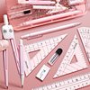 Compass and Ruler Set for Junior High School Students, Drawing and Drafting Tools for Primary School Students, Ruler Set, Triangle Plate, Protractor, Ruler Three