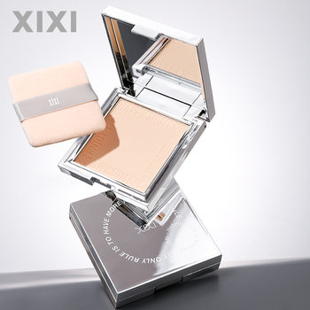 XIXI Light Fu Zhen Bright Soft Focus Powder Cake Clear and Clear Makeup Holding Fine Powder Portable Makeup Set Makeup with Mirror Powder Puff