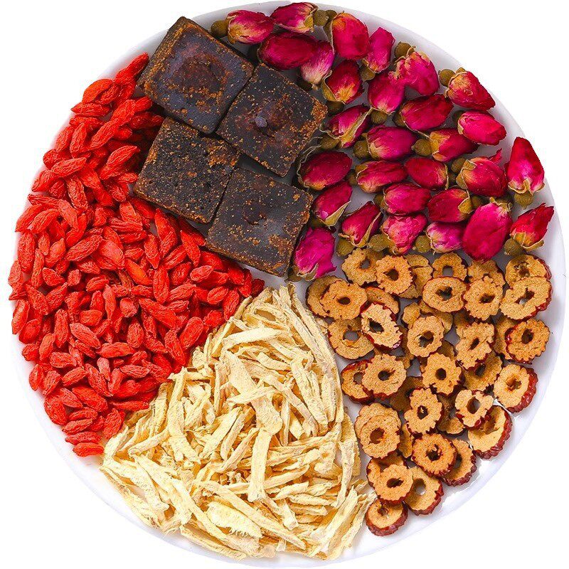 Brown Sugar Ginger Tea for Menstrual Blood Circulation, Red Dates, Longan, Goji Berries Nourishing Water, Ginger Candy Flagship Store, Black Sugar Ginger Date Tea