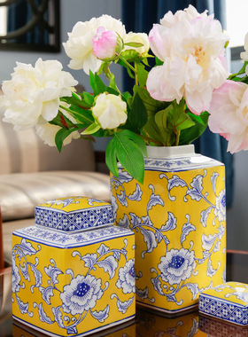 青花瓷客厅摆件新中式