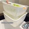 Double-Layer Drain Basket Household Kitchen Sink Thickeneded Plastic Basket Fruit Storage Basket Drain Basket Fruit Plate