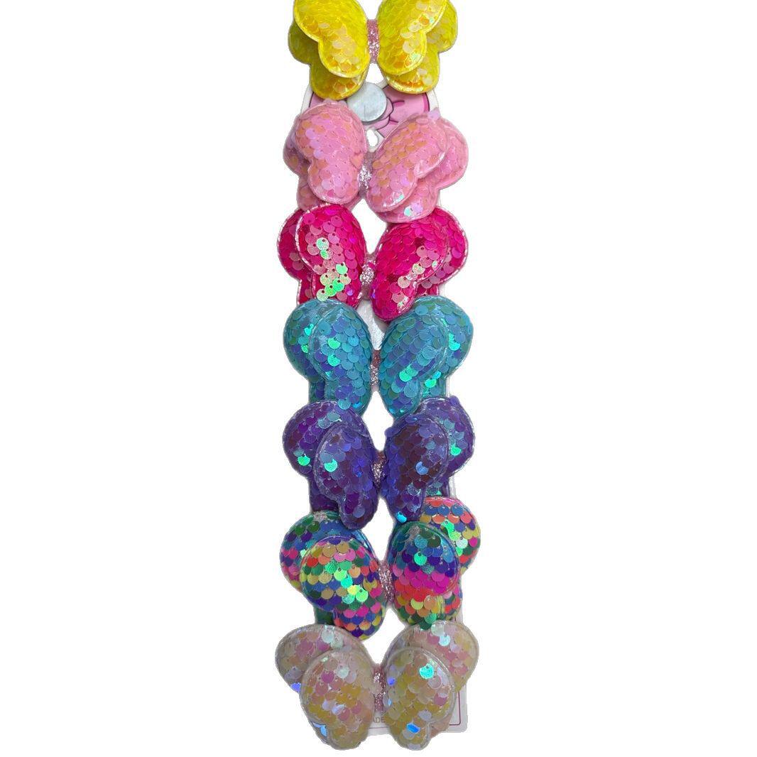 Sequins Butterfly Hairpin Children's Hairpin Cute Butterfly Side Clip Princess Headwear Performance Headwear Girls Marubeni Head Clip