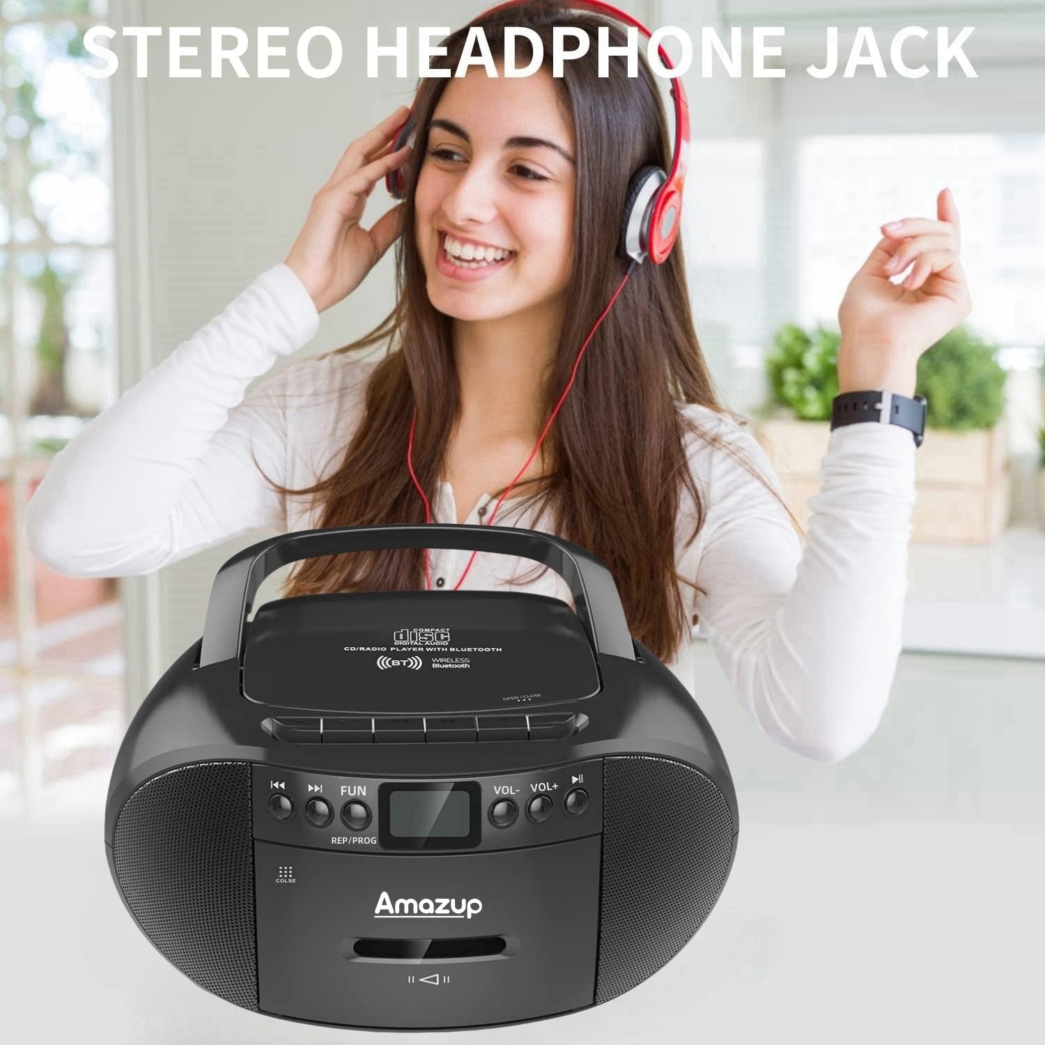 Portable Cd Disc Music Player Tape Player Home Am/Fm Radio Bluetooth