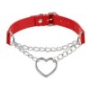 Cross-border Harajuku Heart-shaped Chain Collar Necklace Fashion Trend Leather Love Neck Chain Neck Chain Clavicle Chain