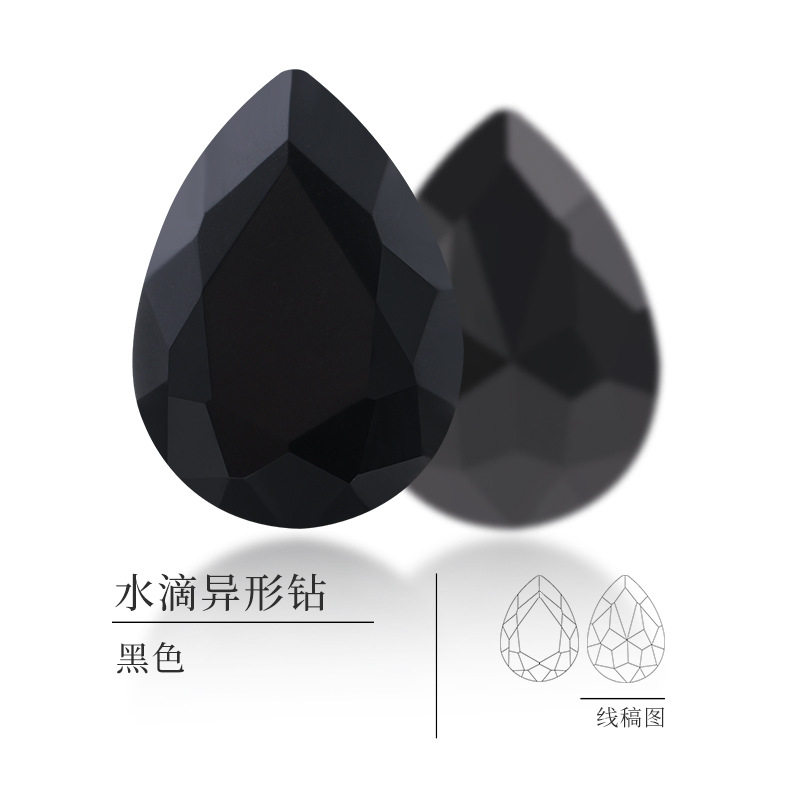 水滴形尖底异形钻银底玻璃钻义乌现货手机壳服装饰品水滴钻