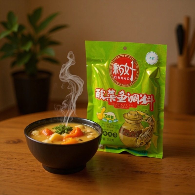 Pickled Fish Seasoning 350g*40 Bags 1 Box Soup Seasoning Pickled Fish Seasoning Package Gold Soup Pickled Fish Laotan Sour