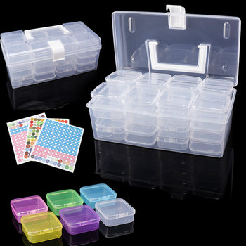 Free Shipping Transparent Small Square Box Cross-Border Special Household Transparent Storage Box Desktop Plastic Storage Box Jewelry Box Set