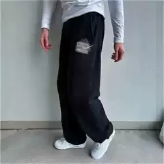Couple's Wide-Leg Casual Sweatpants with Embroidered Hook, Soft and Skin-Friendly Warm Fabric, Simple Design, Height-Enhancing and Slimming Sweatpants