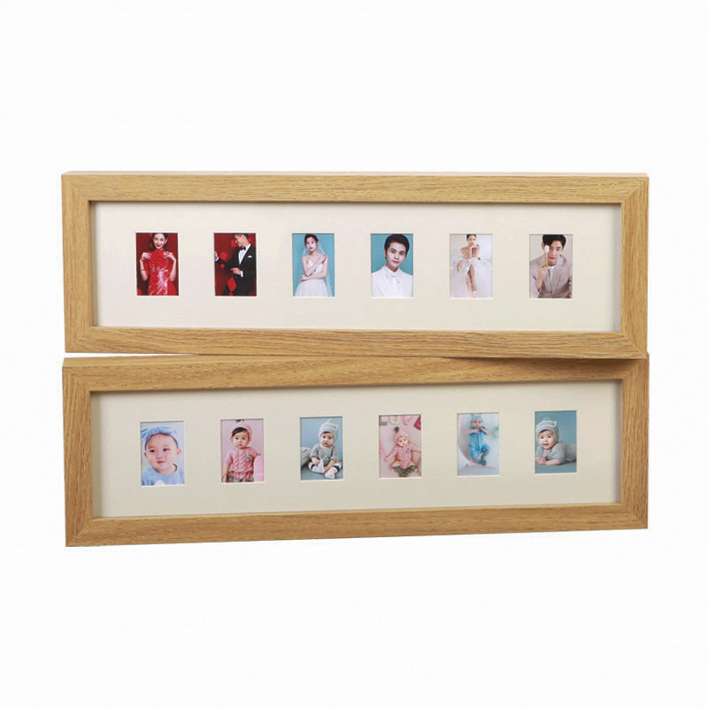Factory quick hair porous photo frame wooden 10 holes 6 holes 20 holes 2 inch photo Children's photo frame