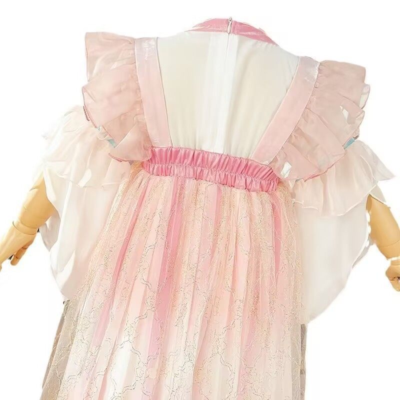 2025 New Hanfu Girls Summer Skirt Ancient Chinese Style Super Fairy dress Children's Ancient Tang Suit Summer