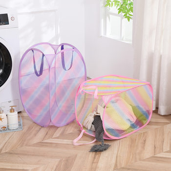 New Dirty Clothes Basket Ready for Sale Wholesale Breathable Foldable Dirty Clothes Basket Three-Layer Toy Hanging Basket Home Clothes Drying Net