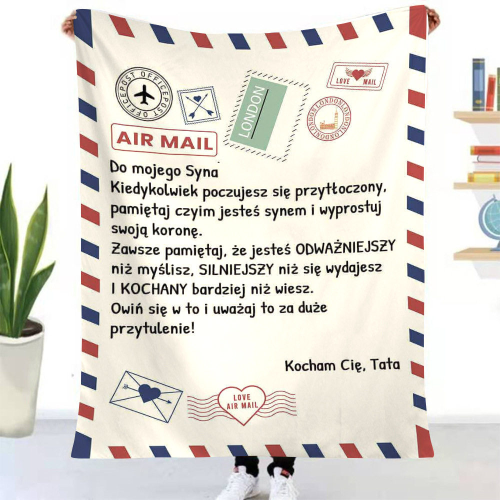 Ins Cross-Border Popular Message Letter Flannel Blanket Polish Envelope Style Letter Writing Blanket Can Be Customized with Pictures