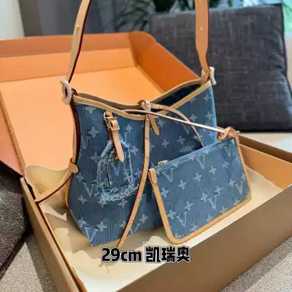 2025 Women's Denim Bag Lunchbox Bag Hobo Underarm Bag Kelly O Summer Light Luxury Vintage