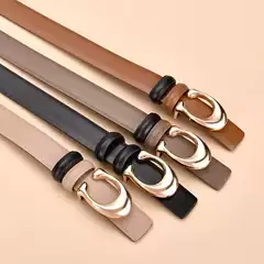 Letter C Buckle Women's Belt Double-sided Belt Women's Korean Style Fashionable All-match Decorative Internet Popular Explosive Belt for Hair