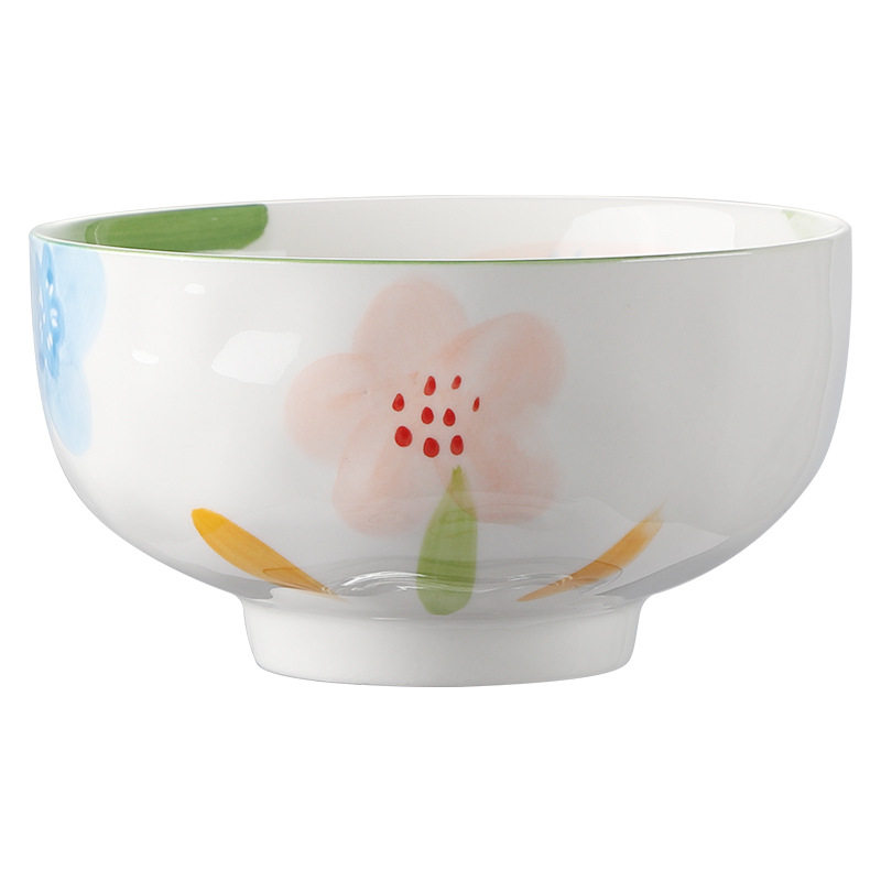 Wholesale Monet Garden Japanese pastoral style ceramic rice bowl flavor dish plate ins high color value Chaozhou tableware suit