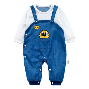 A generation of newborn baby jumpsuits spring and autumn cotton cute long-sleeved climbing clothes for boys and girls full moon