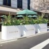 Outdoor Wrought Iron Flower Box Fence Outdoor Display Commercial Street Stainless Steel Flower Trough Rectangular Sales Department Square Flower Bed