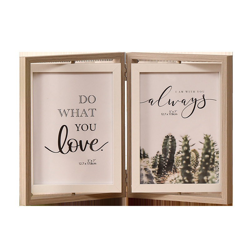 Bi-Fold Double-Sided Rotating Photo Frame Table, Photo Washing and Printing Photo Album 5 6inch 7inch Commemorative Gift for Besties and Couples