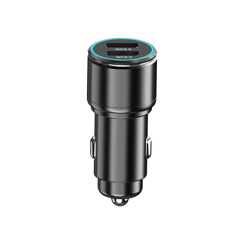Qc3.0 Full Protocol Car Charger Super Fast Charging Dual USB Car Cigarette Lighter One to Two Car Charger Flash Charging