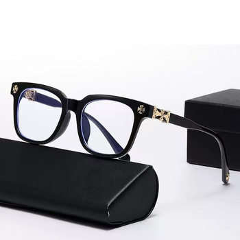 European and American New Style Crow Heart Glasses Frame for Men and Women, Anti-Blue Light Flat Glasses, Fashionable Optical Plain Slimming Look Glasses 2273