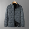 2025 Winter Men's Warm and Lightweight down Jacket Plus Fat Plus Size Fashionable Stand-Up Collar Jacket Loose and Versatile to Keep Warm