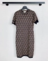 F camel short-sleeved dress