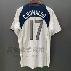99% praise 2004 Portugal away white retro jersey short sleeve No.17 Ronaldo cross-border football uniform wholesale