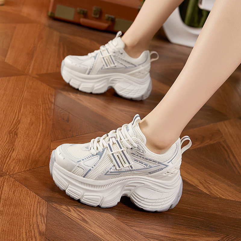 Giày sandal cao gót nữ hở mũi lưới đế dày phong cách Hàn Quốc — Len tinh khiết, Xám