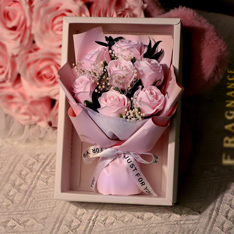 3076-3七つの浅粉バラ