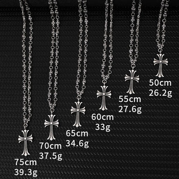 European and American Cross Necklace Jewelry Punk Men's and Women's Retro Necklace Personalized Casting Croxing Pendant Necklace
