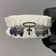 Angel wings cross grill top 2 bottom 8 European and American cross-border bestseller Grillz