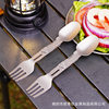 Pure titanium folding fork spoon rotating tableware camping camping titanium tableware chopsticks spoon snow bowl set folding portable