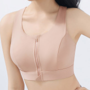 Sports Bra with Front Zipper, Adjustable High-Intensity Shock-Absorbing Fitness Vest, One-Piece Fixed Cup Bra for Women