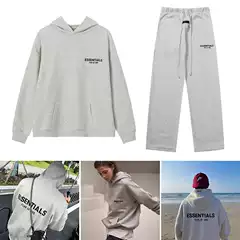 FOG double line essentials flocking letter hooded suit sweater men's American hoodie women's high street fashion brand fog