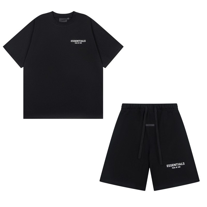 新款FEAR OF GOD ESSENTIALS植绒字母男女休闲宽松加绒连帽卫衣潮