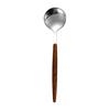 Creative Wood Grain Handle Coffee Spoon Stainless Steel Spoon Ice Cream Small Round Spoon Long Handle Dessert Honey Spoon Stirring Spoon