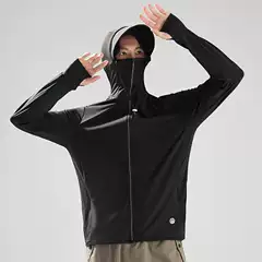 Cross-Border New Outdoor Sun Protection Clothing for Couples, Outdoor Sports Mountaineering Clothing, Solid Color Sun Protection Clothing, Hooded Windproof Jacket